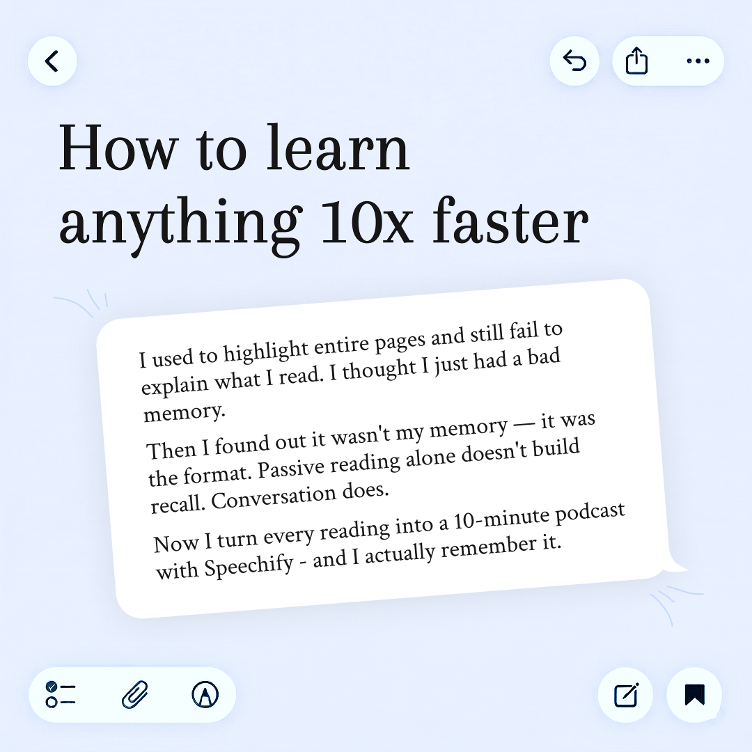 Speechify Facebook ad