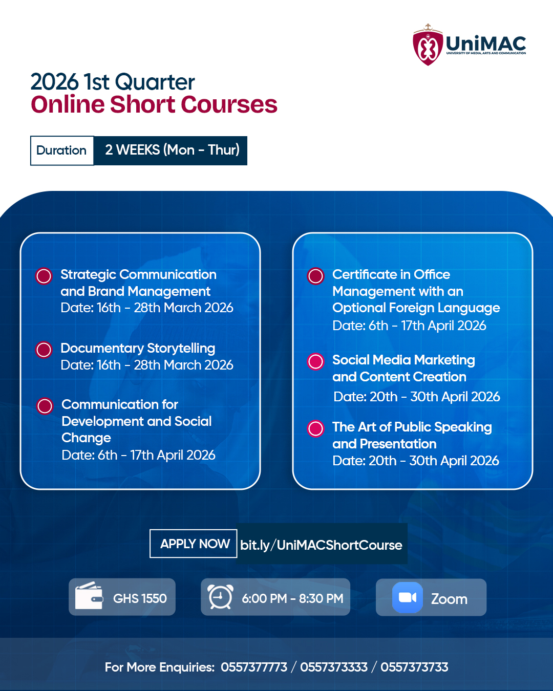 University of Media, Arts and Communication Facebook ad from Feb 7, 2026