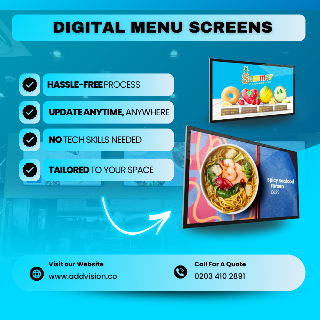 Add Vision Facebook ad: Upgrade your venue with commercial-grade digital signage…