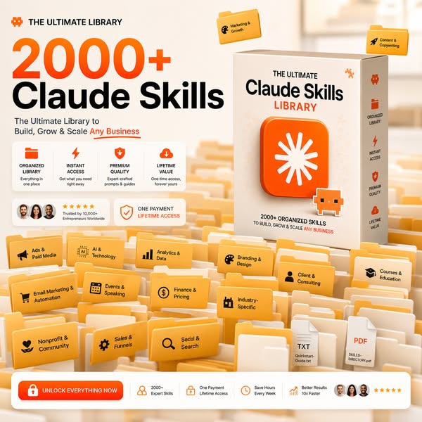 Blaze Tech Works Facebook ad: Unlock Claude’s Full Power with 2,000+ Ready Skills