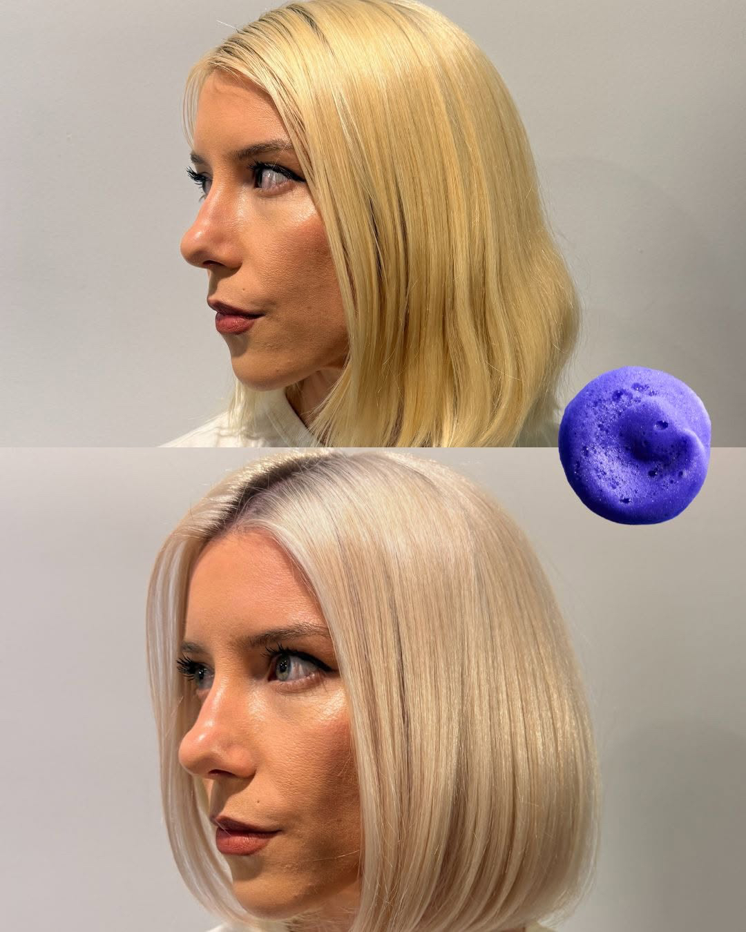 K18 Hair Lietuva Facebook ad: Geltonas tonas, šiltas atspalvis, praradęs gaivumą blond…