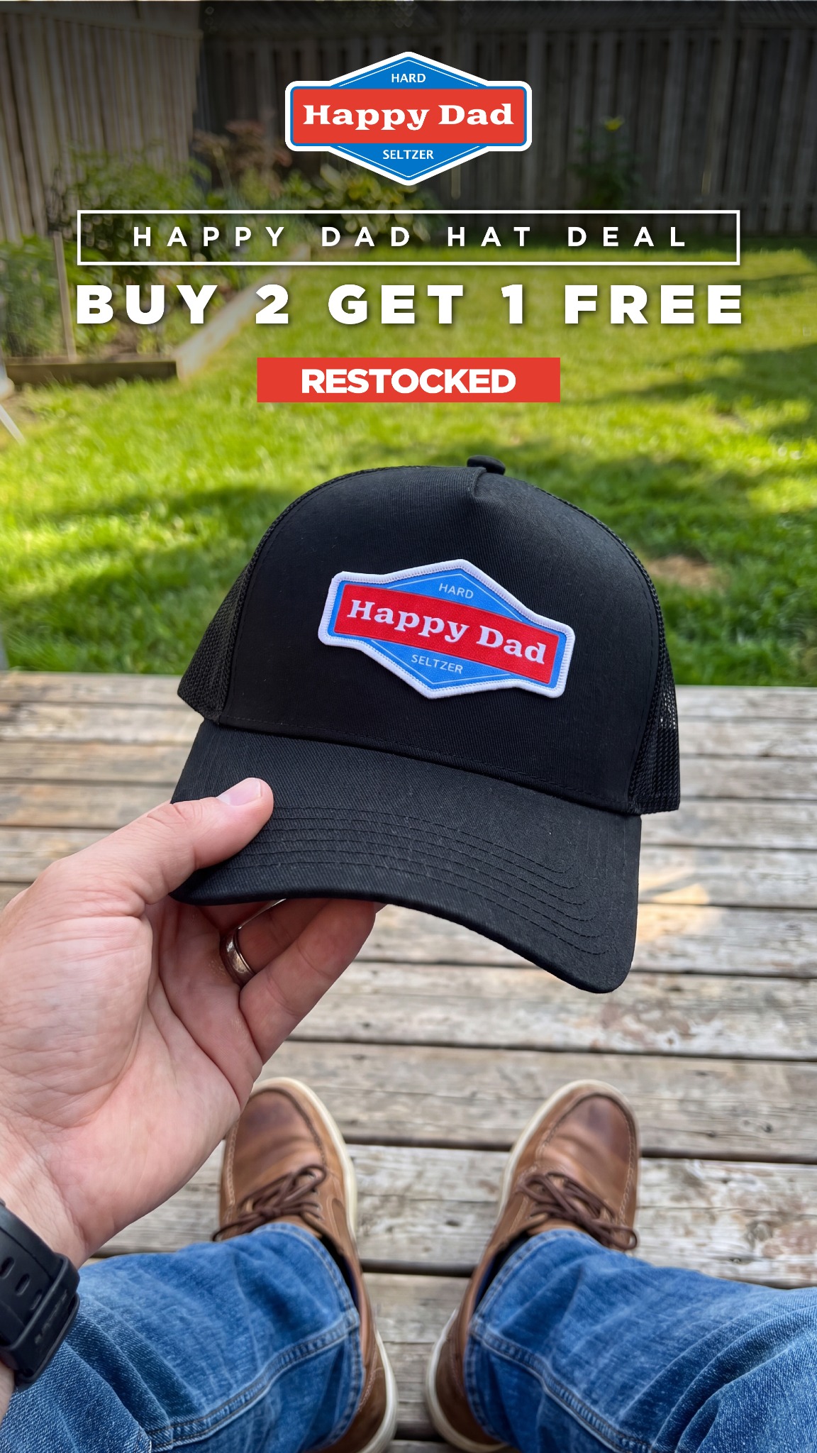 Happy Dad Hard Seltzer, Lemonade & Tea Facebook ad from Jul 21, 2026