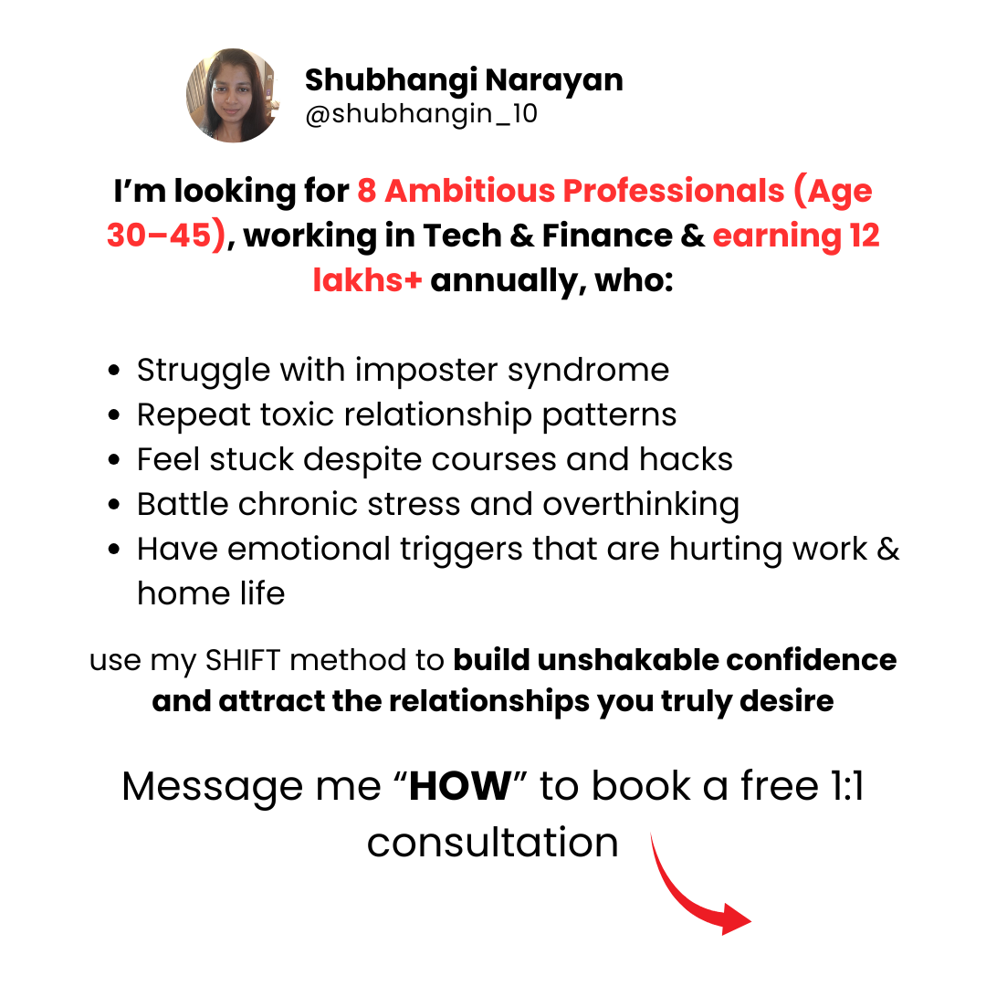 Shubhangi Narayan Facebook ad: Attention: Tech & Finance Professionals (Age 30-45)…