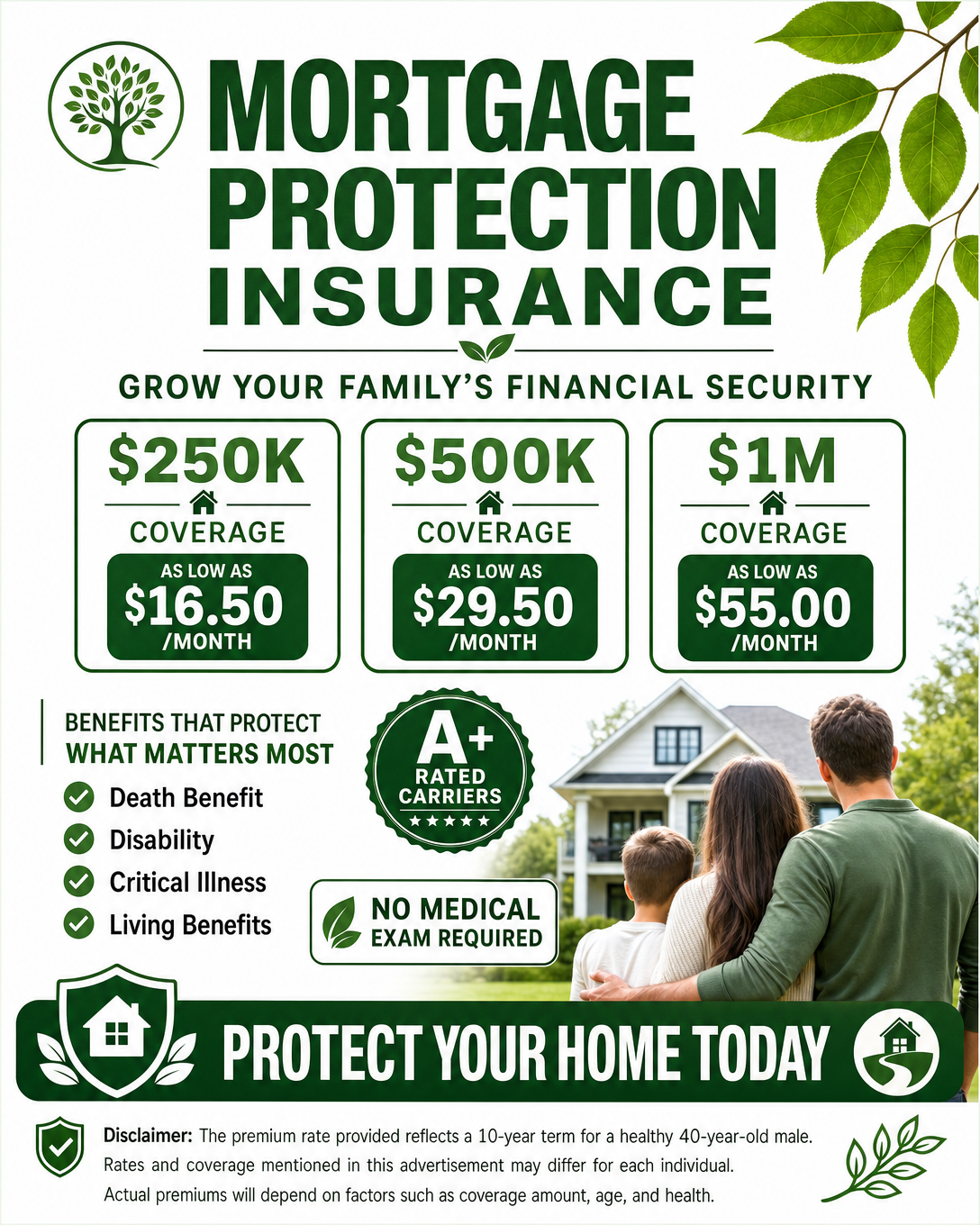 Rare Agency Facebook ad: Mortgage Protection w/ Living Benefits
