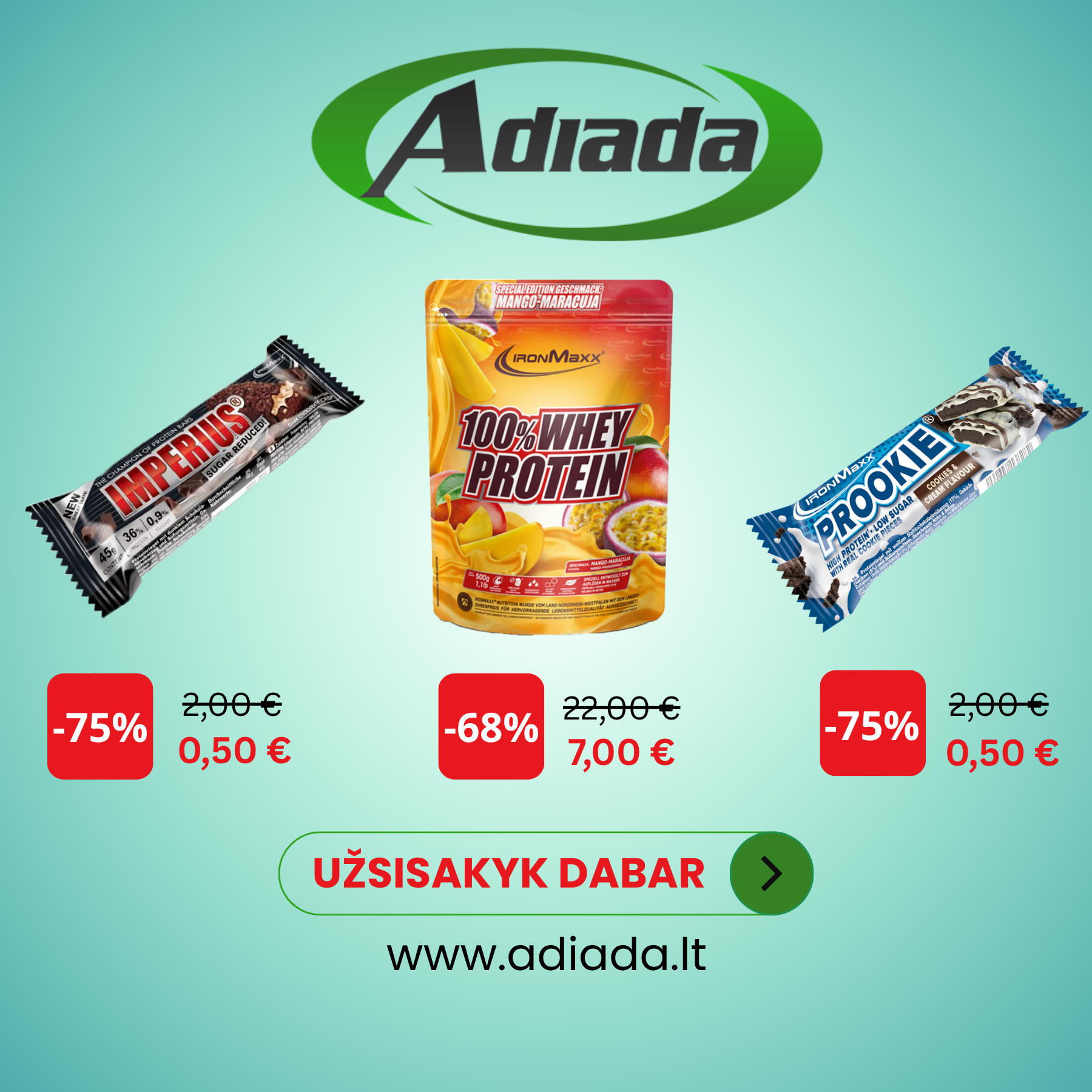 Papildai sportui Adiada Facebook ad