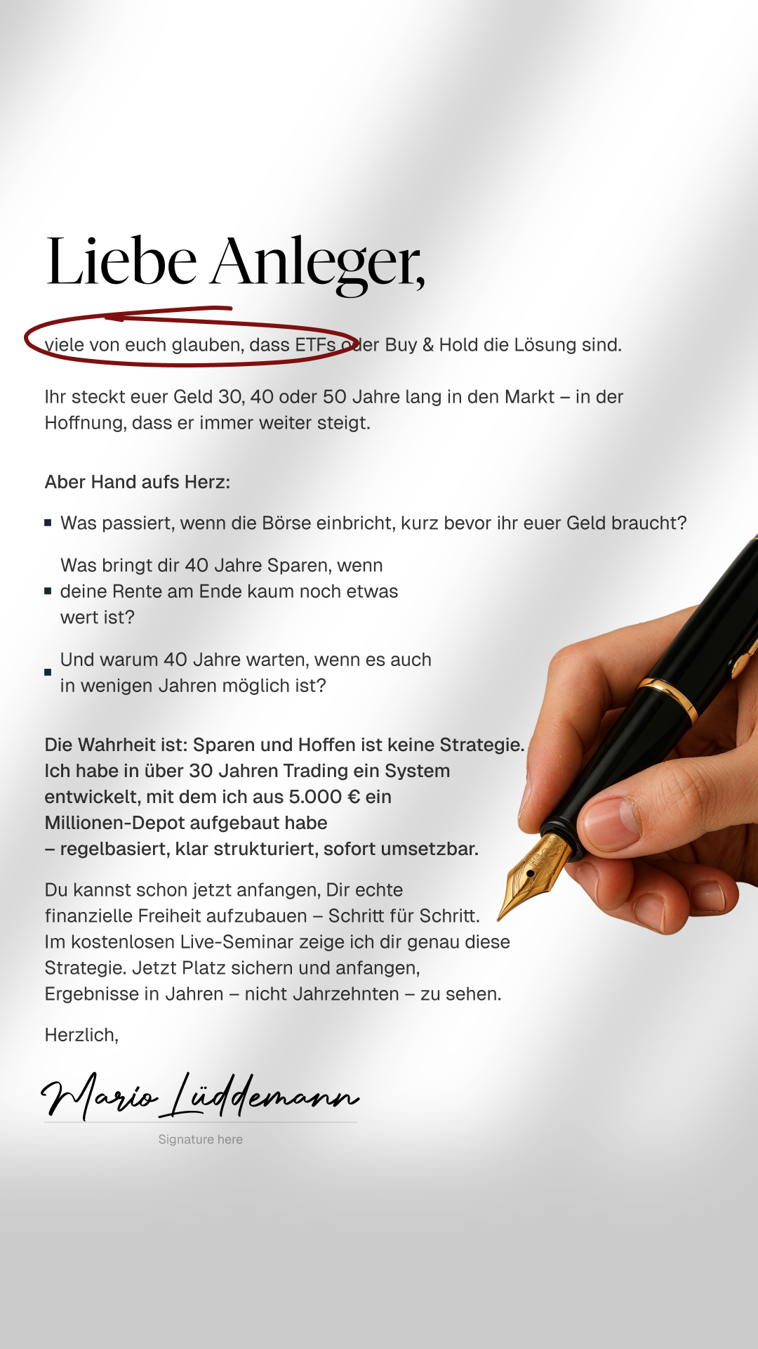 Mario Lüddemann Facebook ad