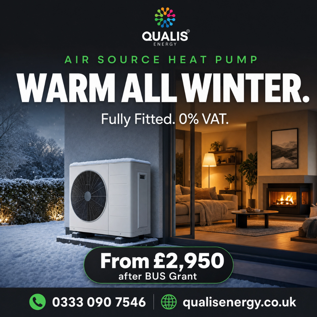 Qualis Energy Facebook ad: Cut Your Heating Bills With a Heat Pump