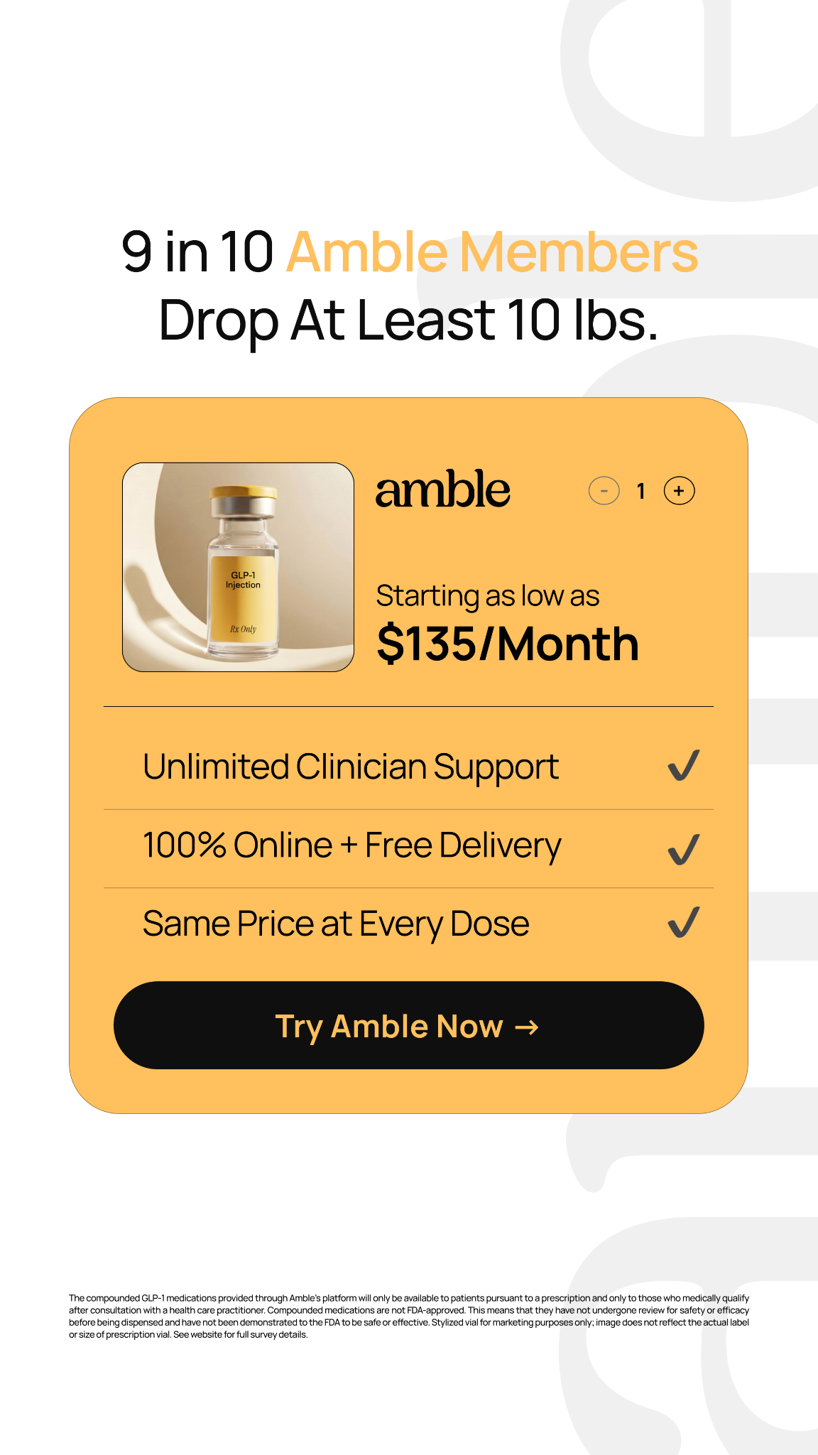 Join Amble Facebook ad: GLP-1s Through Amble