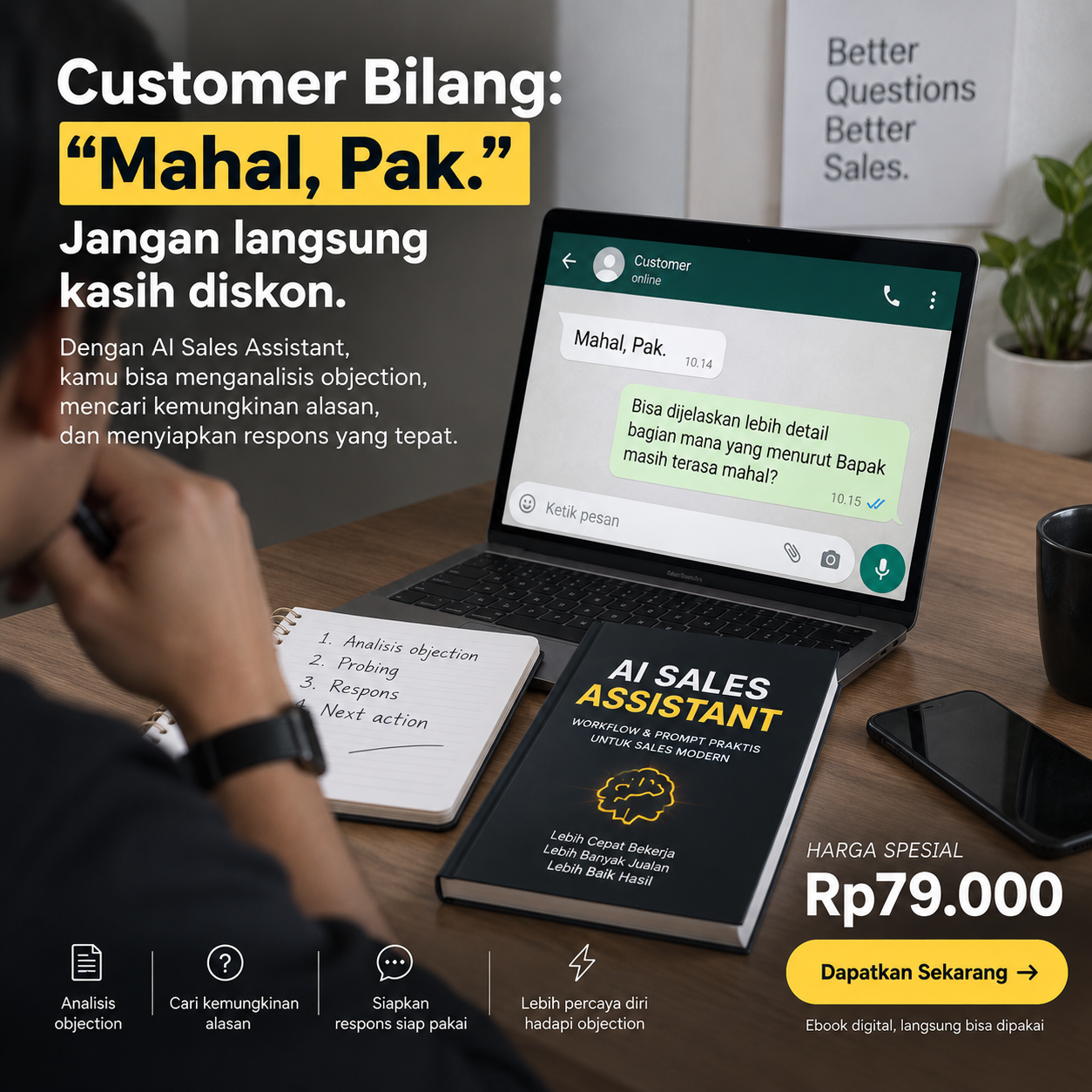 Kios Kita COD Facebook ad: AI Sales Assistant, Rp79.000.