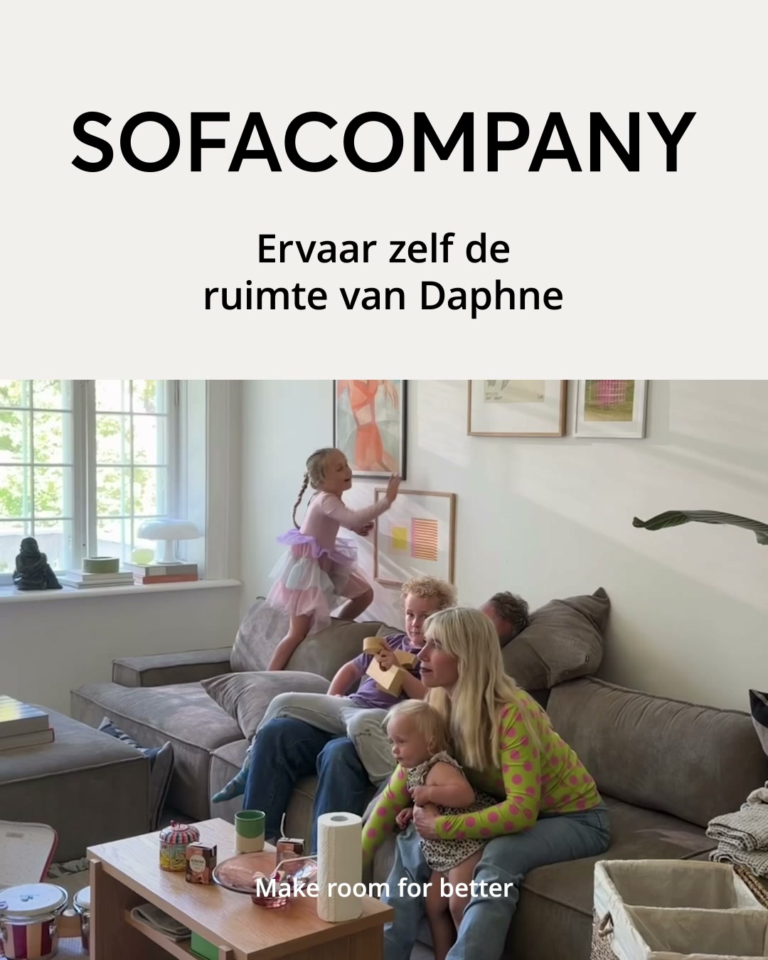 Sofacompany Facebook ad: Een zetel moet passen