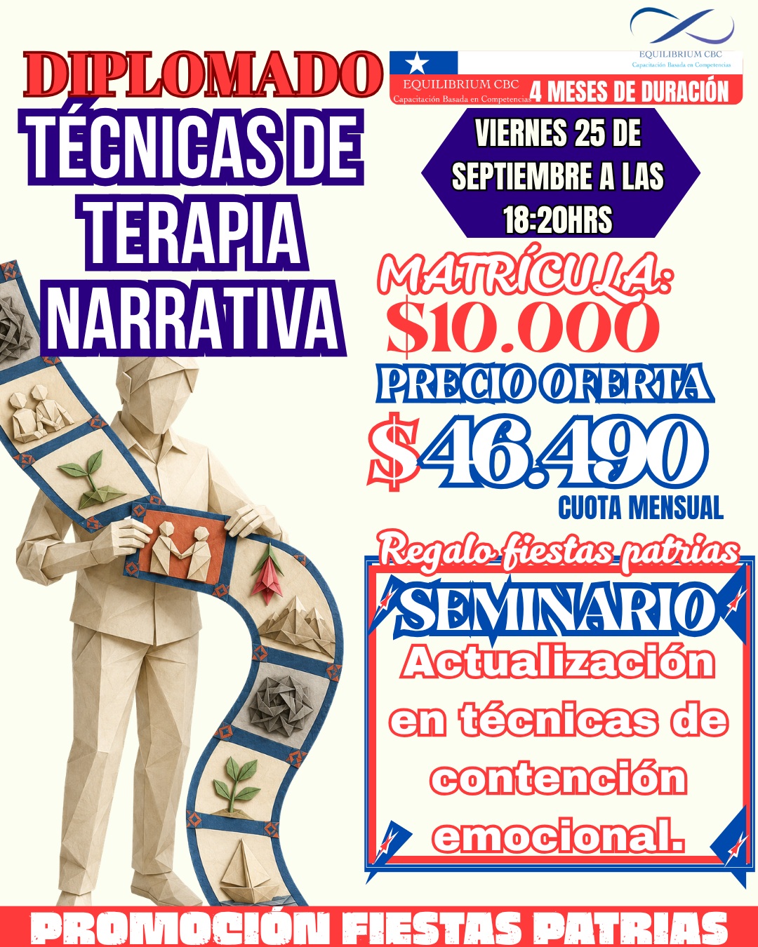 Equilibrium CBC Facebook ad: DIPLOMADO EN TÉCNICAS DE TERAPIA NARRATIVA