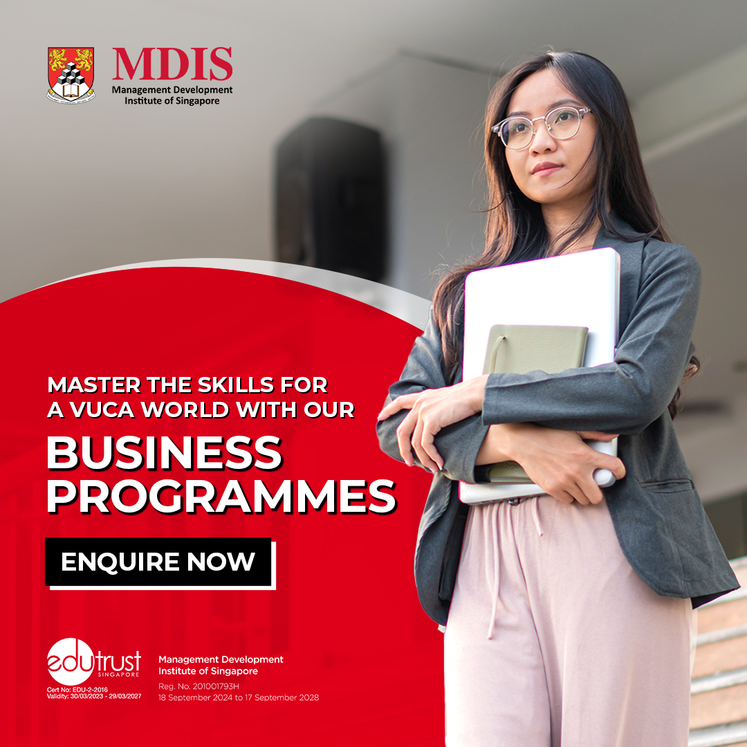 MDIS Facebook ad: Business Management and Marketing