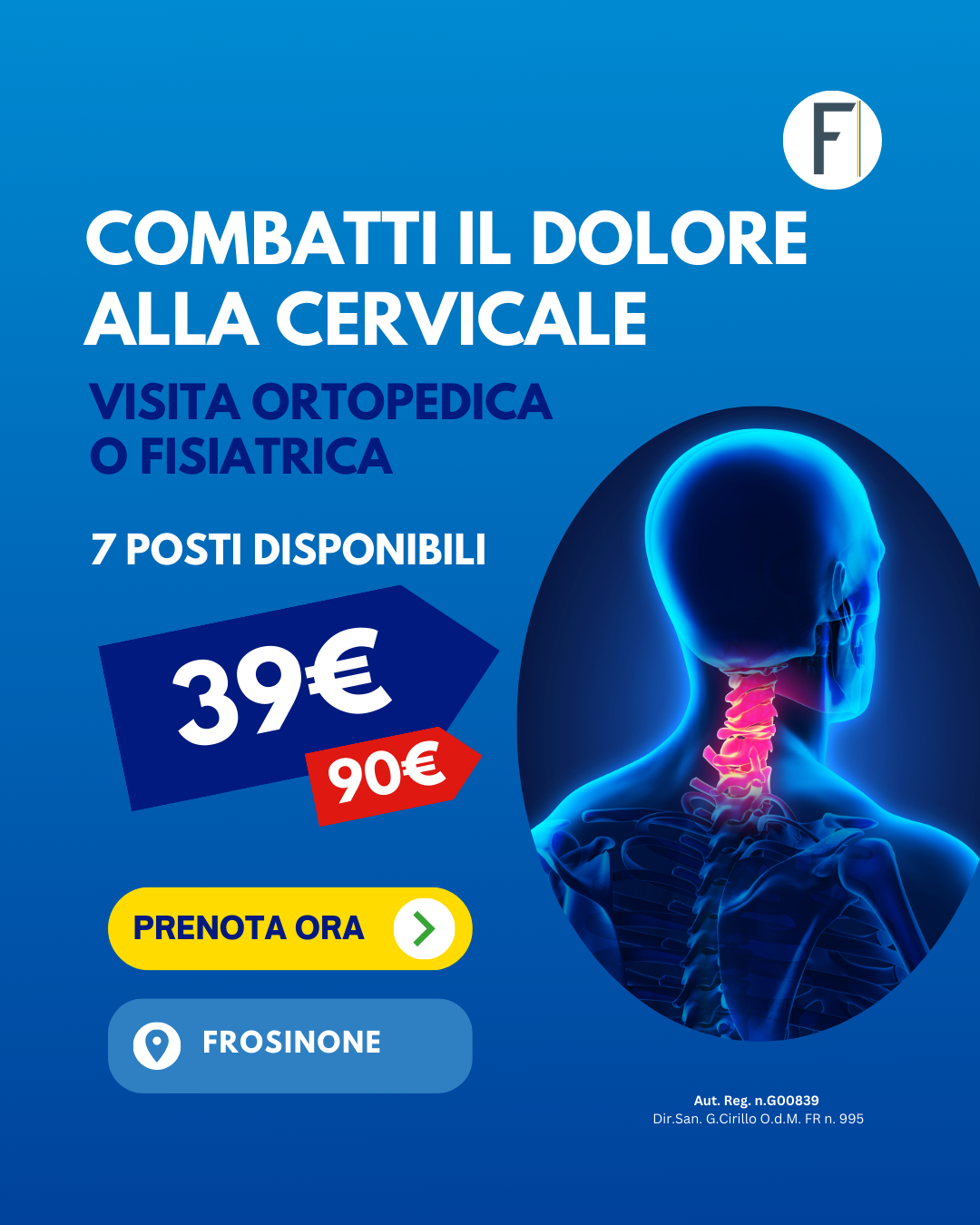F-Medical Group Facebook ad: VISITA ORTOPEDICA 39€
