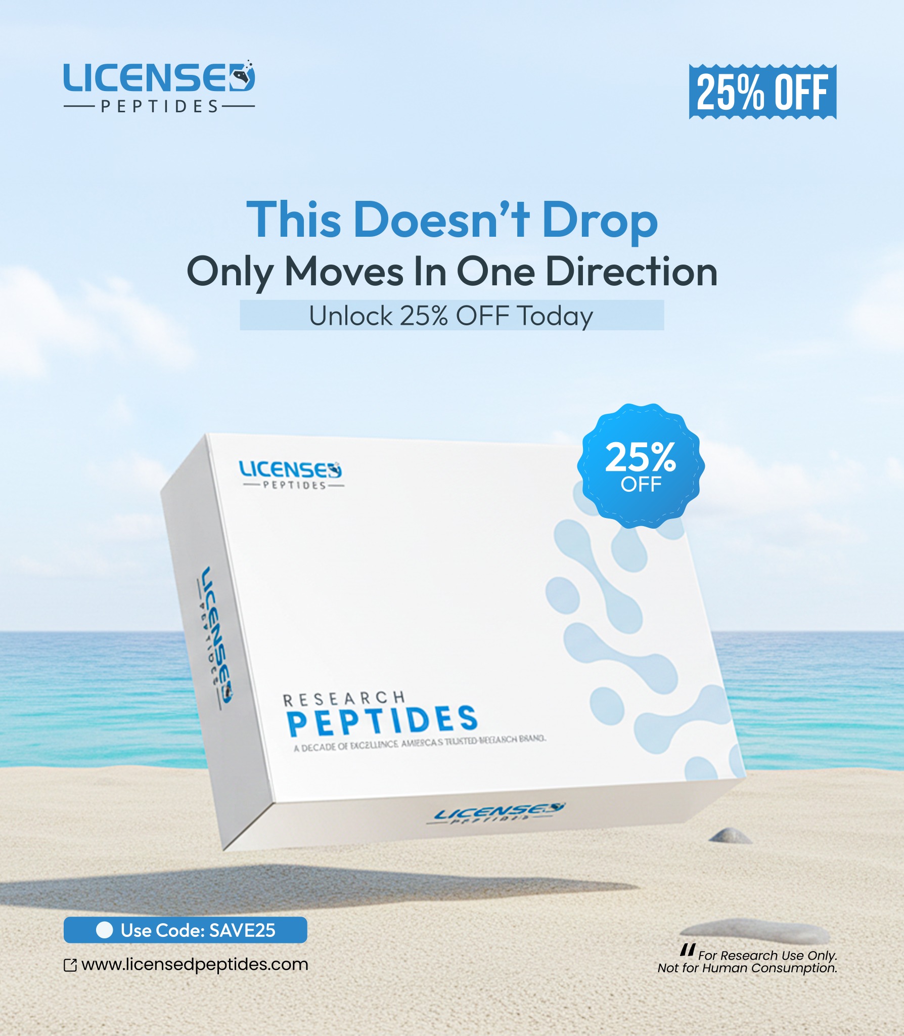 Licensed Peptides Research Journal Facebook ad from Apr 19, 2026