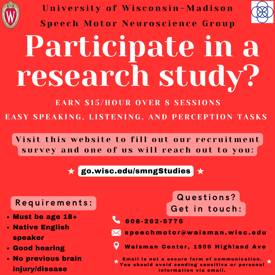 Speech Motor Neuroscience Group Facebook ad: Help us understand how people talk by participating…