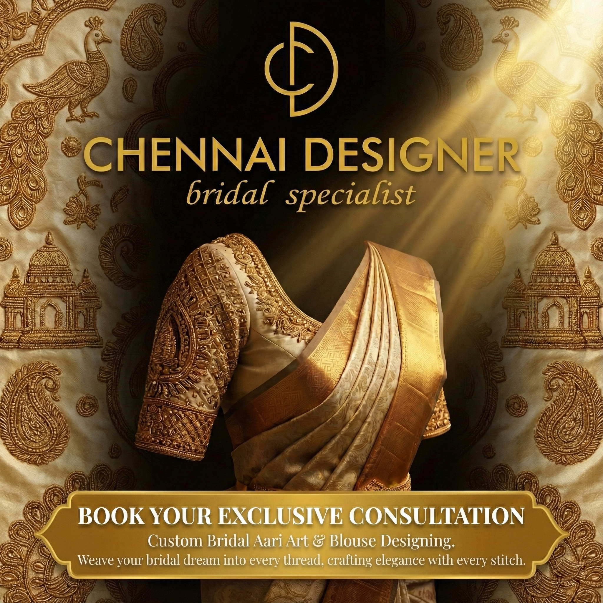 Chennai designer boutique Facebook ad: Your Bridal Blouse Deserves Better