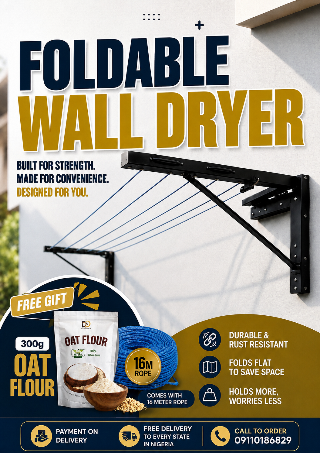 Smart Home Essentials Facebook ad: Enjoy More Drying Space.