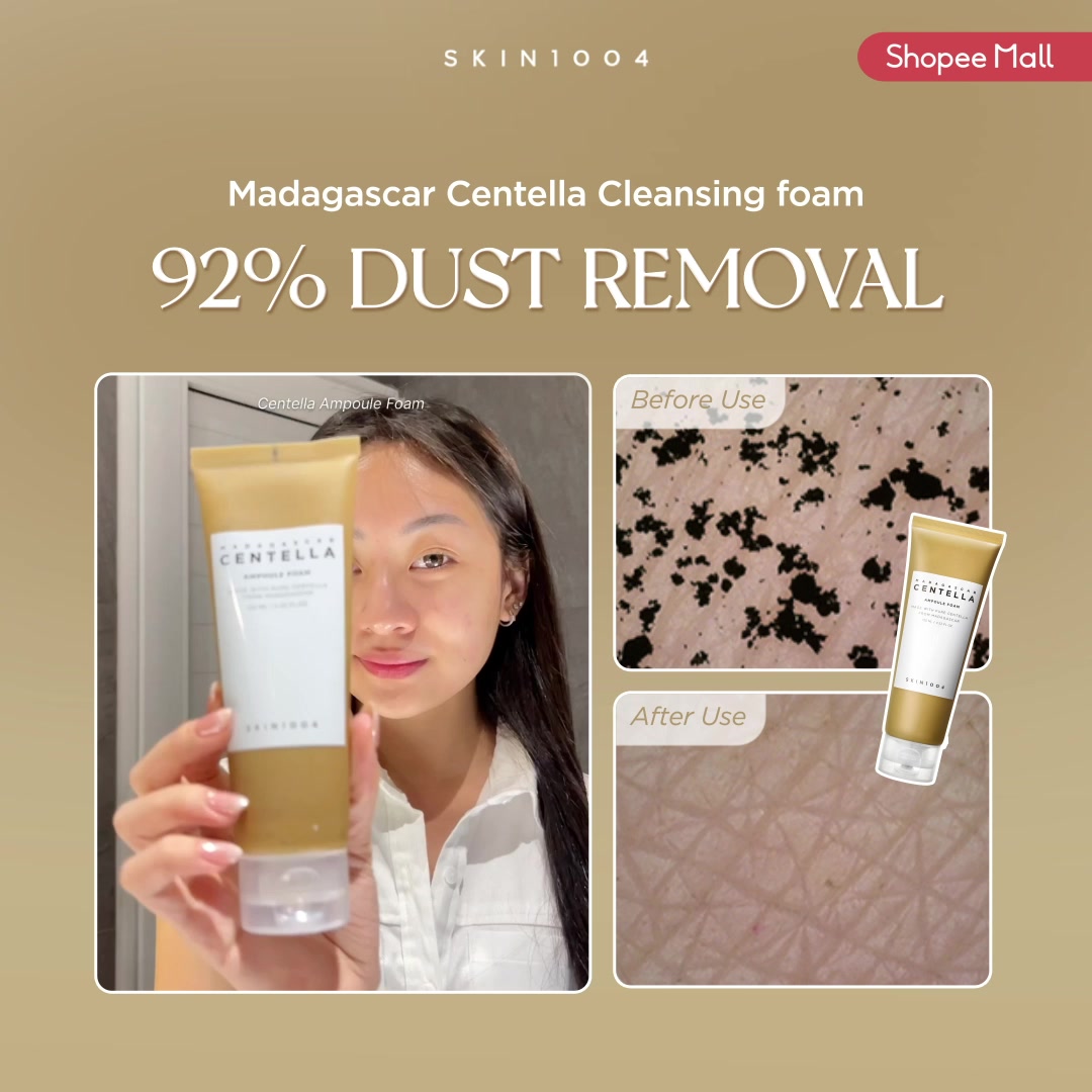 SKIN1004 Malaysia Facebook ad: 92% Dust Removal! Centella Ampoule Foam