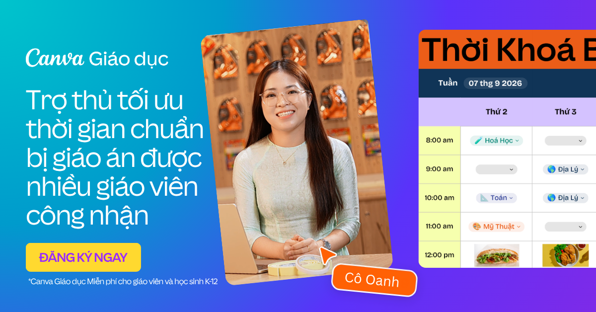 Canva Vietnam Facebook ad: Đăng ký Canva Giáo dục miễn phí