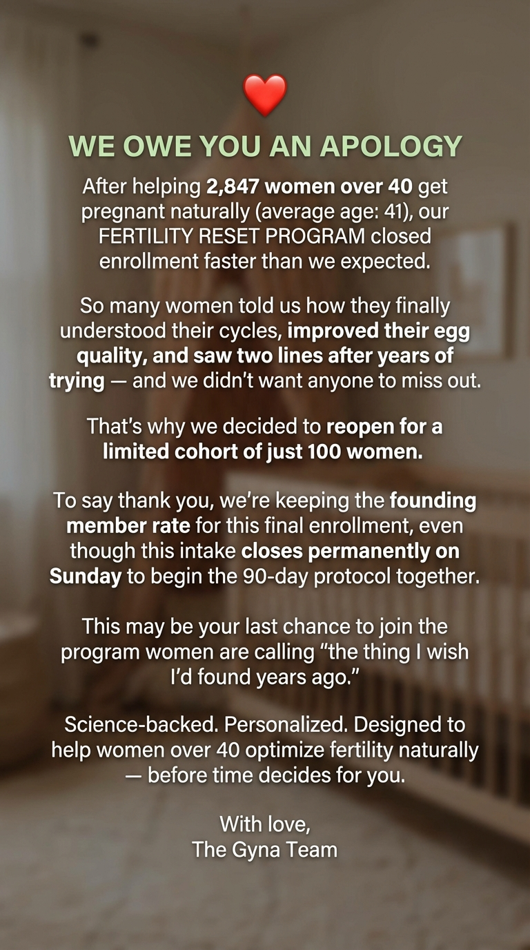 Gyna Fertility and Pregnancy Advice Facebook ad