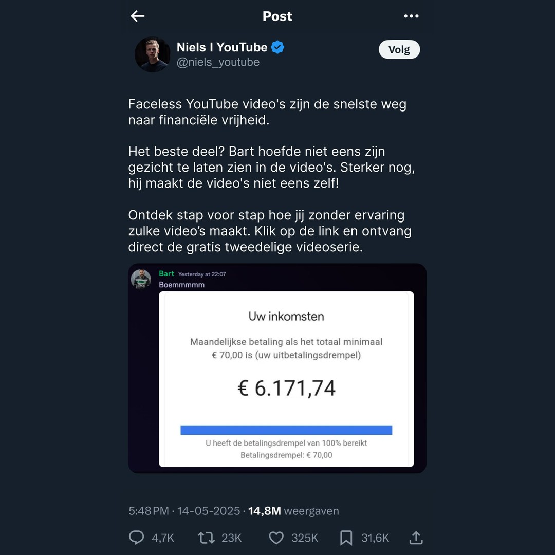 YouTube Niels Facebook ad from Dec 19, 2025