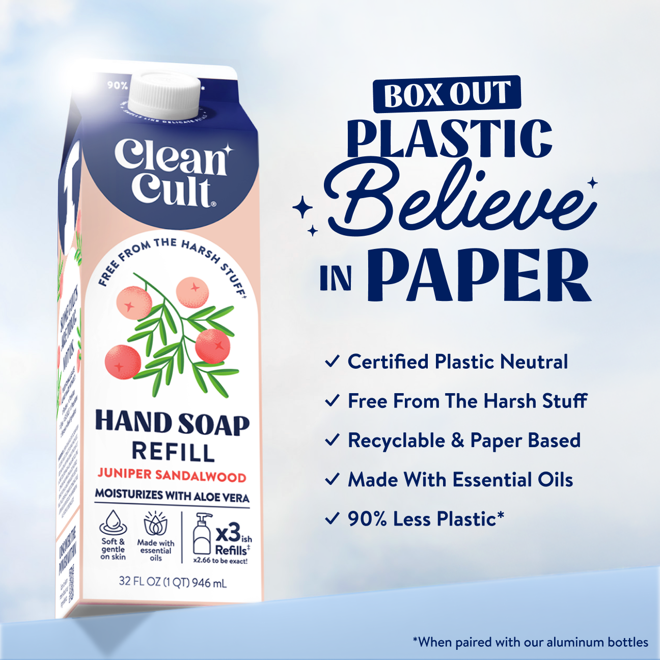 Cleancult Facebook ad: Moisturizing Hand Soap > Harsh Soap