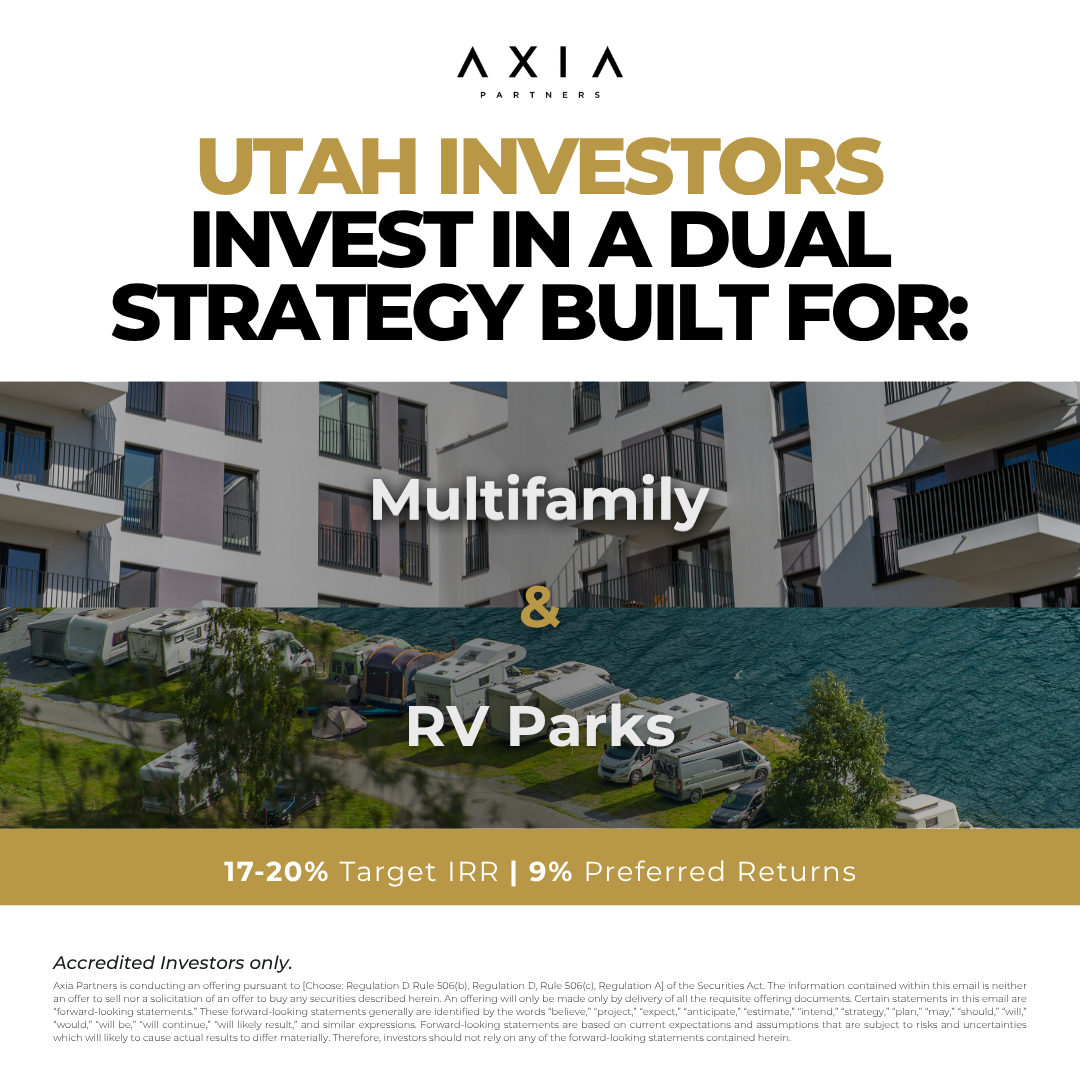 Axia Partners Facebook ad: Salt Lake City Investors! You Can Earn 16-20% Target IRR