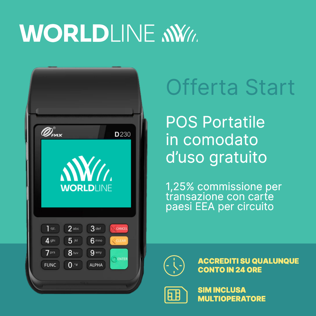 Worldline Italia Facebook ad: Tua a 0€ al mese!