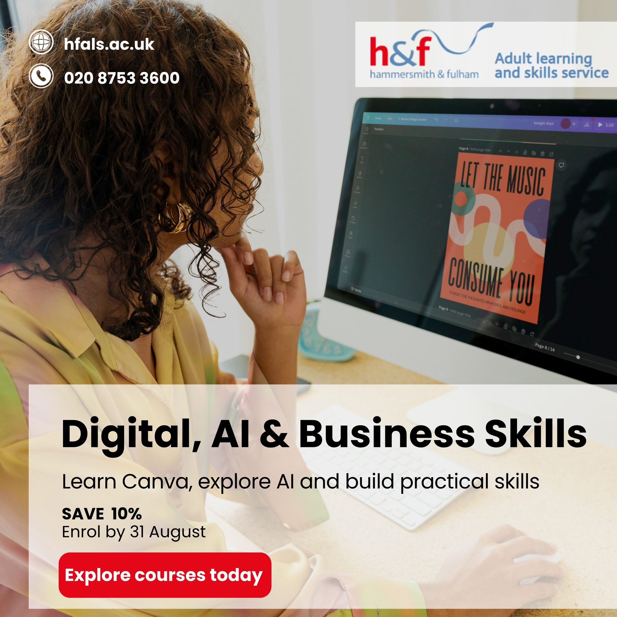 Hammersmith & Fulham Council Facebook ad: New Digital, Artificial Intelligence & Business Skills…