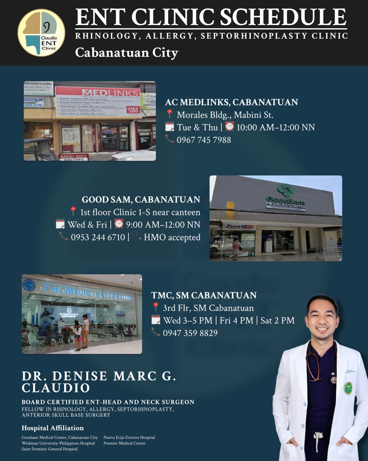 Dr. Denise Marc Claudio, ENT- Rhinology, Allergy, SkullBase Surgery Facebook ad