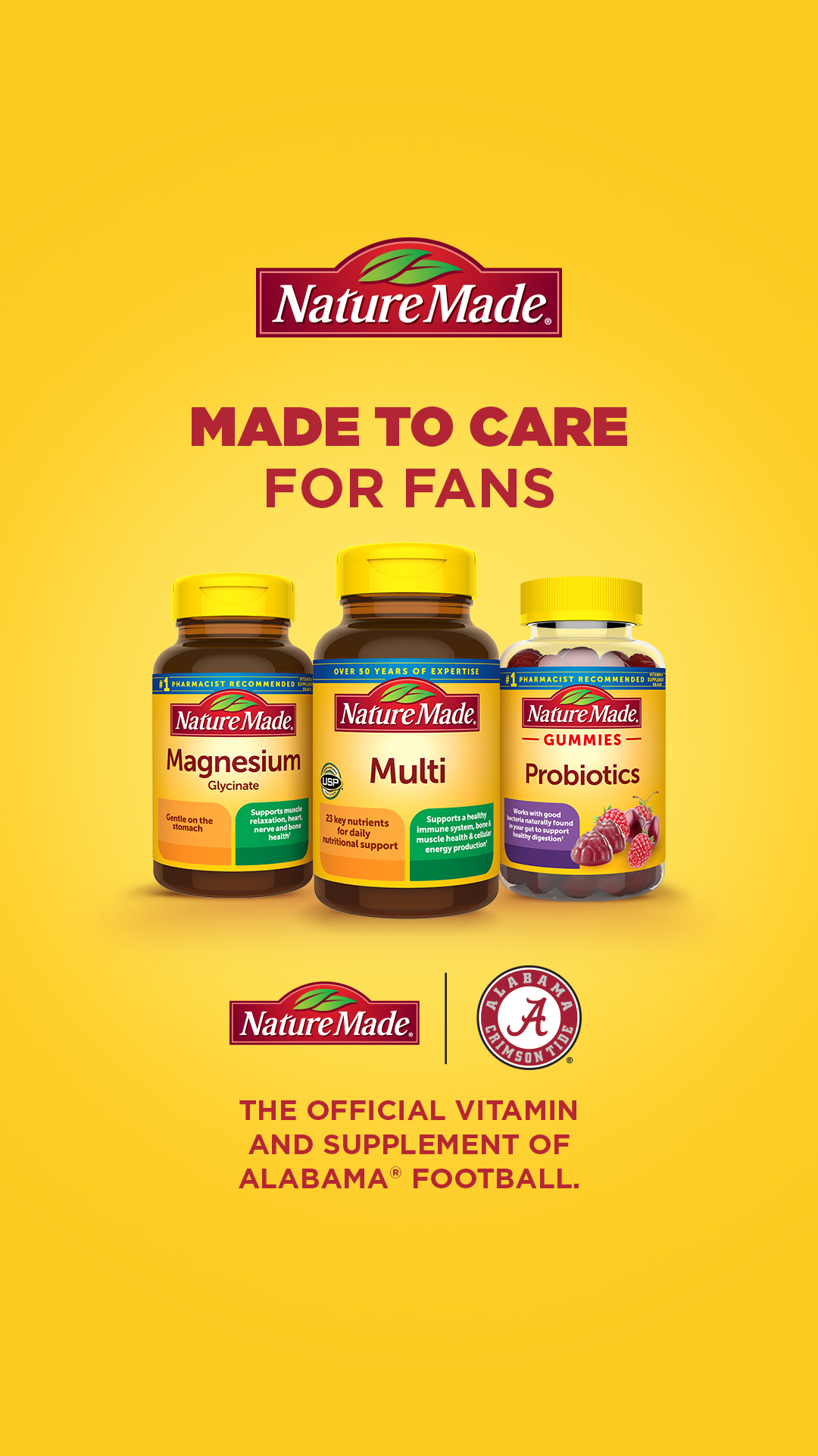 Nature Made Facebook ad: Made to Care for Fans