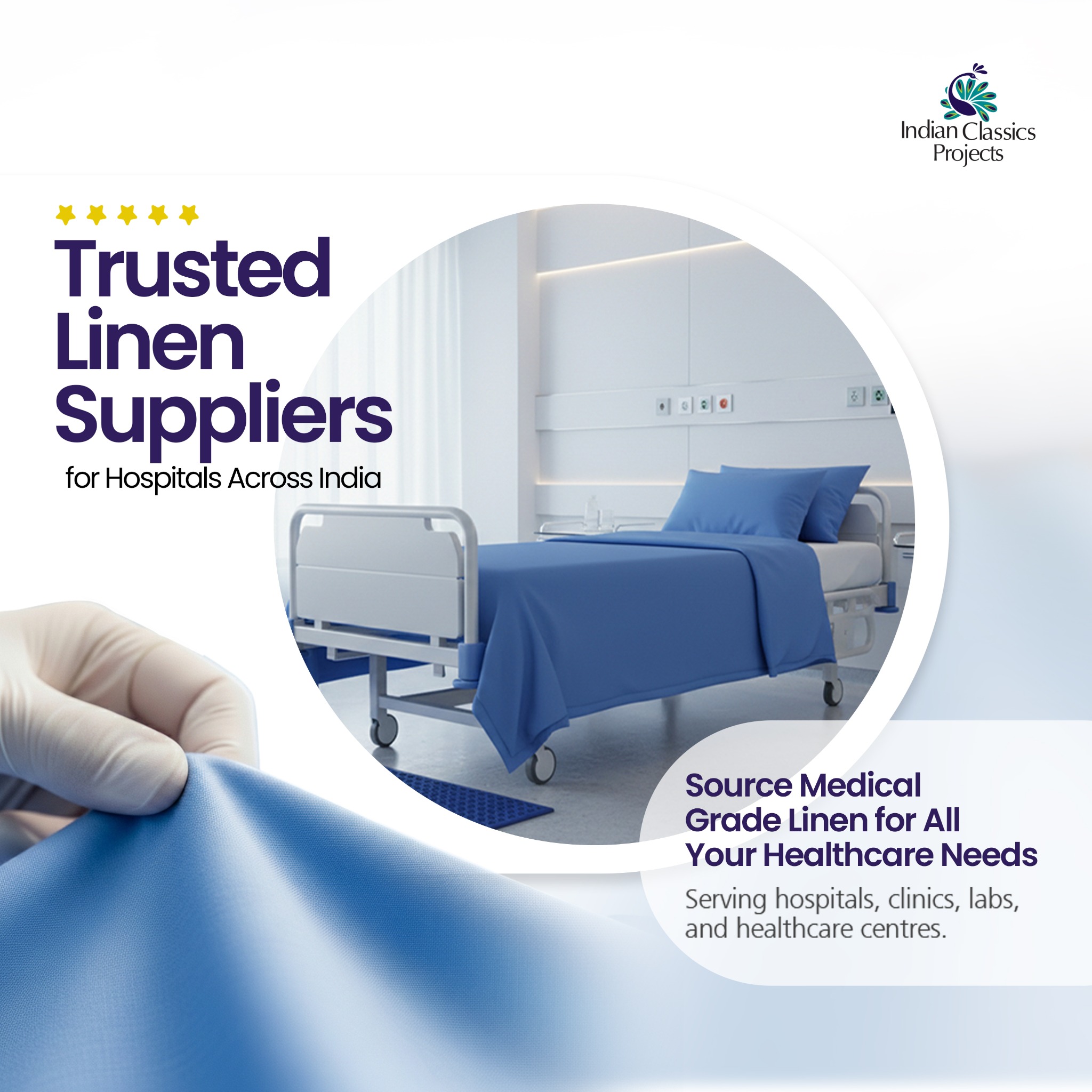Ic Projects Facebook ad: Medical-grade linen for healthcare facilities