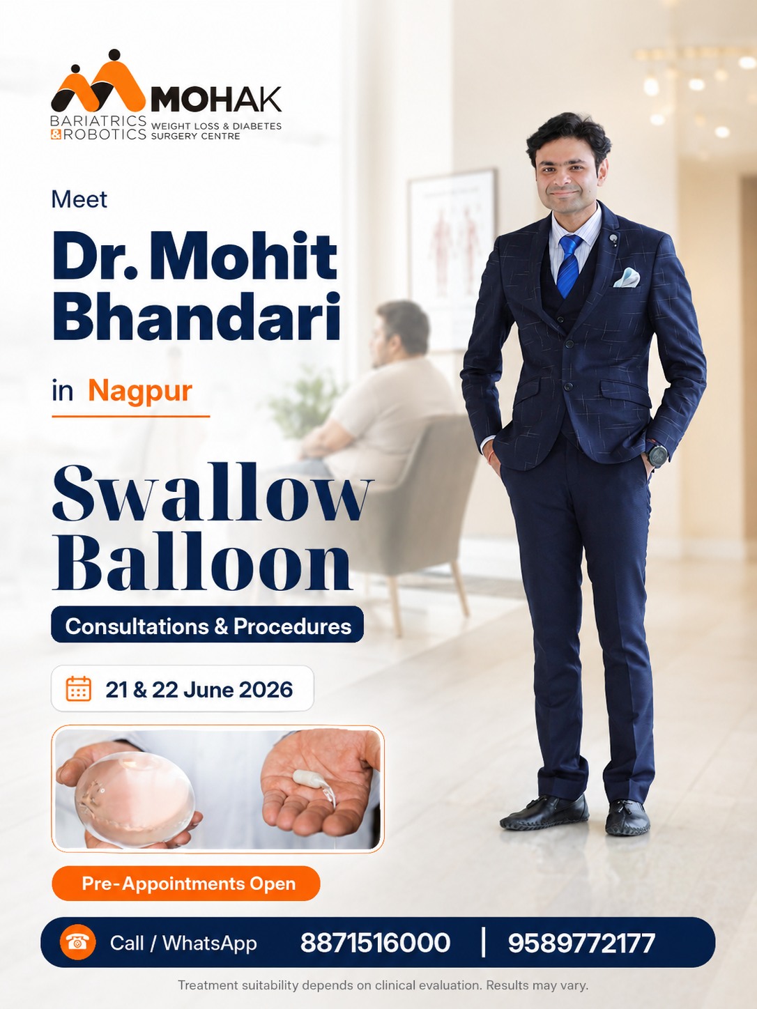 Mohak Bariatrics & Robotics Facebook ad: वजन कमी करायचं आहे, पण surgery ची भीती…