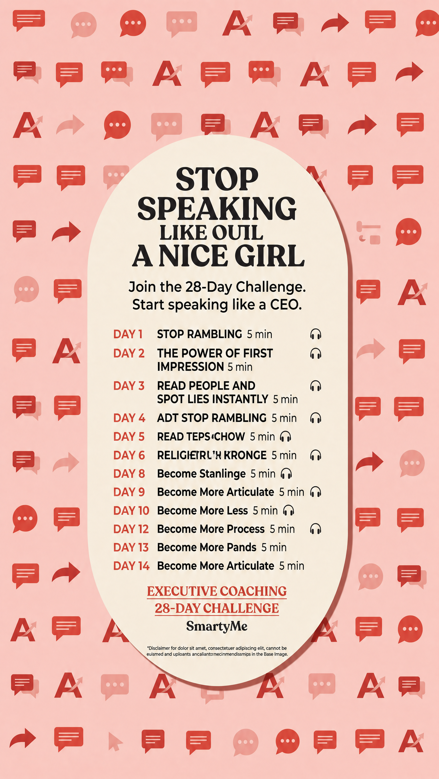 SmartyMe: High-Value Women Speak Facebook ad: Lead with words. Inspire with presence.