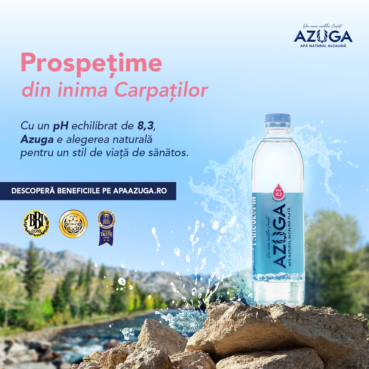 Azuga Alkaline Water ad creative