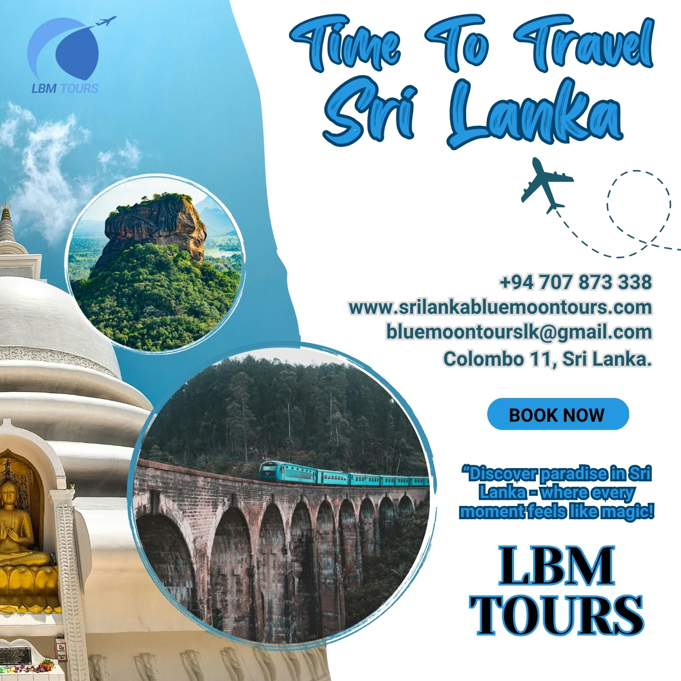 Lanka BlueMoon Tours Facebook ad: LBM Tours | Discover Sri Lanka with us.