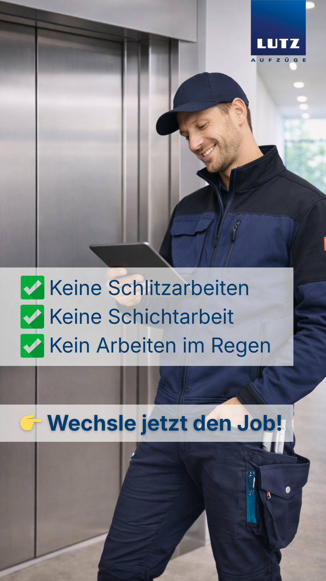LUTZ Aufzüge Facebook ad from May 11, 2026