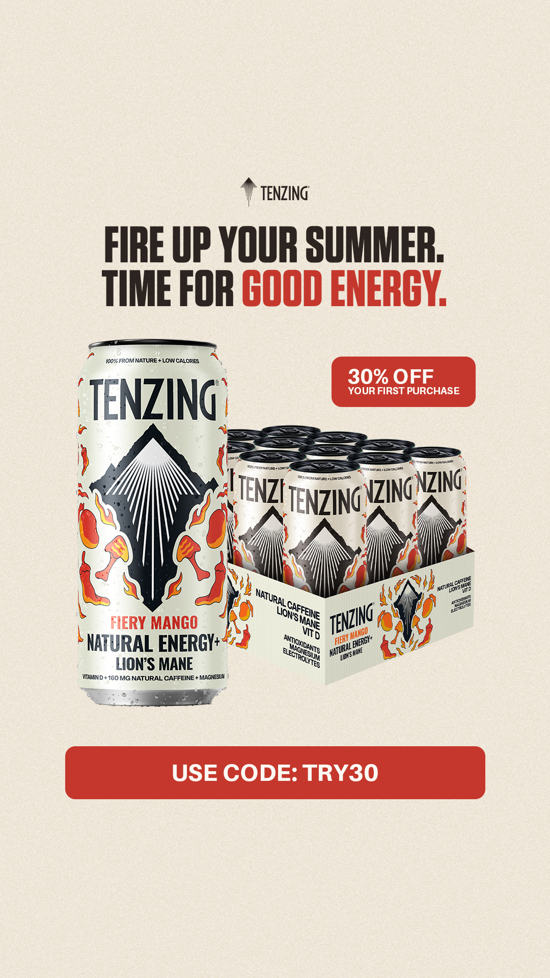 TENZING Natural Energy Facebook ad