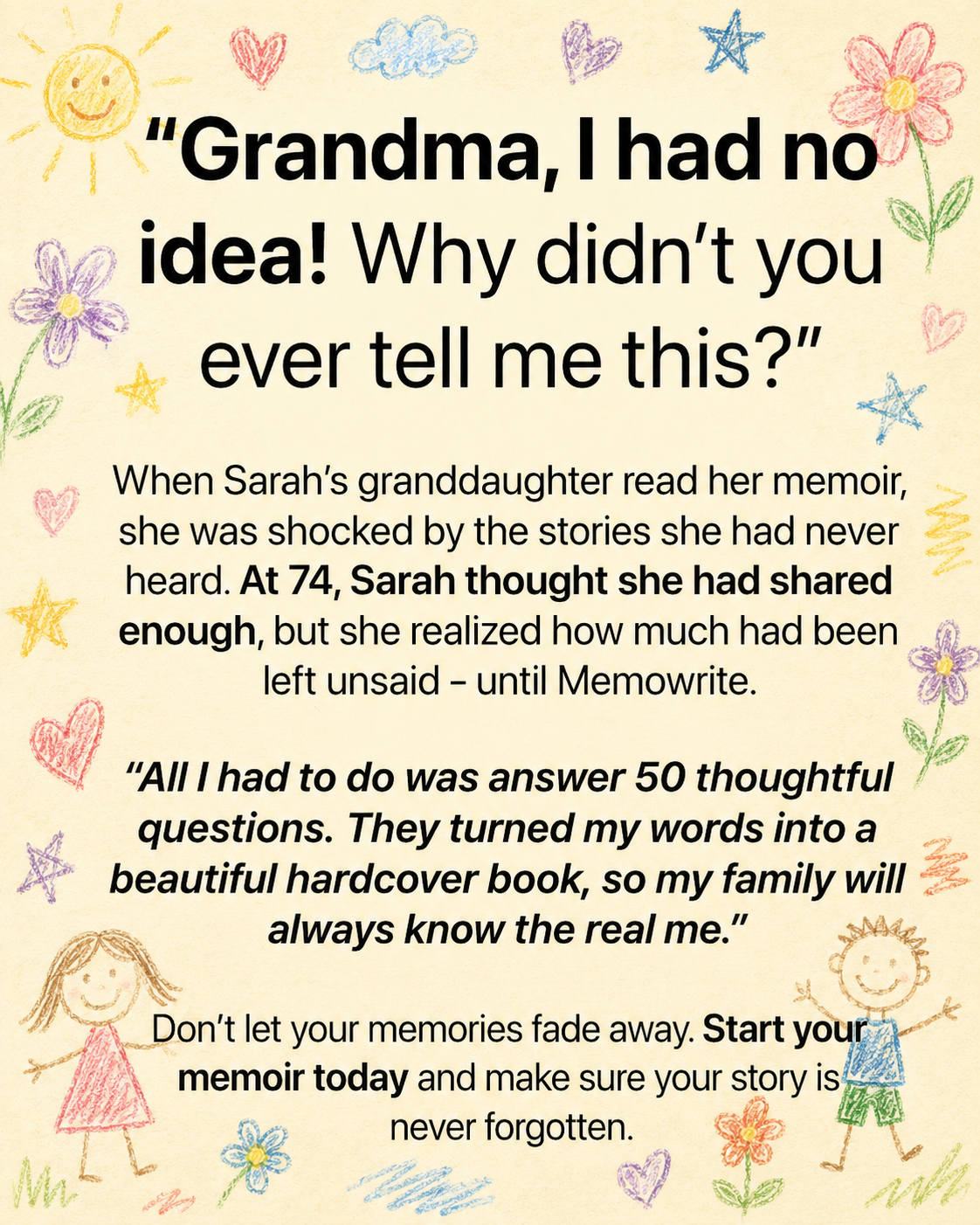 Memowrite Facebook ad