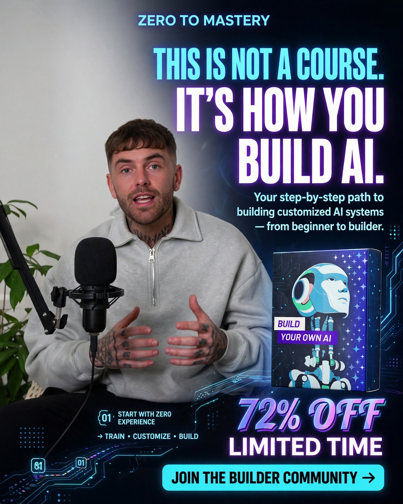 Zero To Mastery Facebook ad: Don’t Just Use AI. Build It.