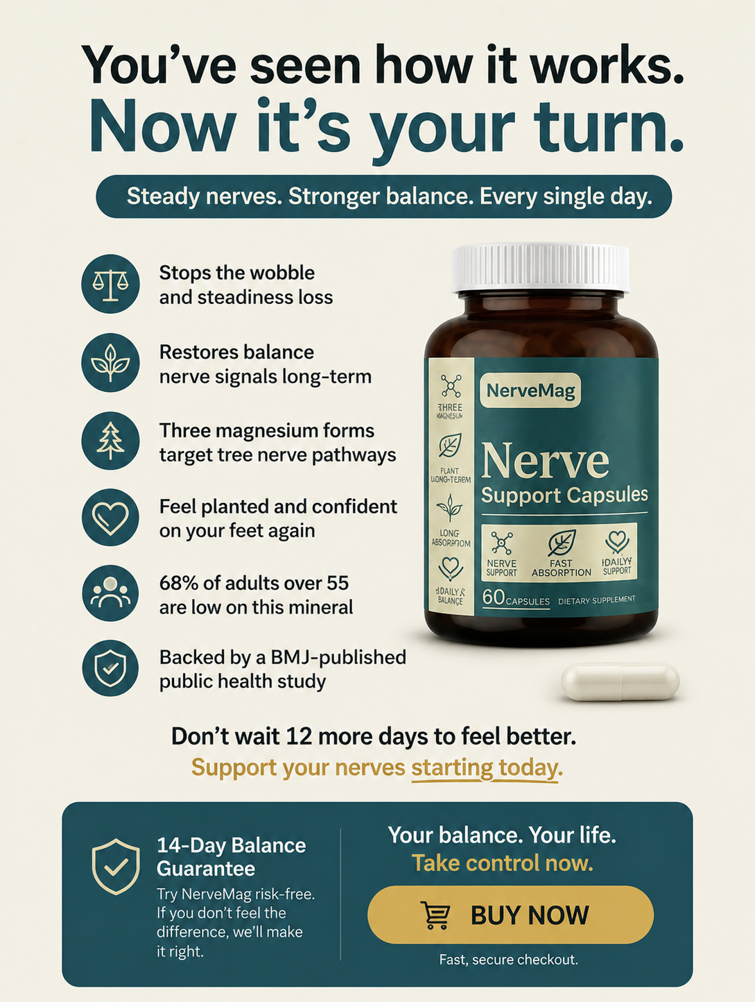 Evelyn Brown Facebook ad: Still Feeling Unbalanced? It's time to take action.