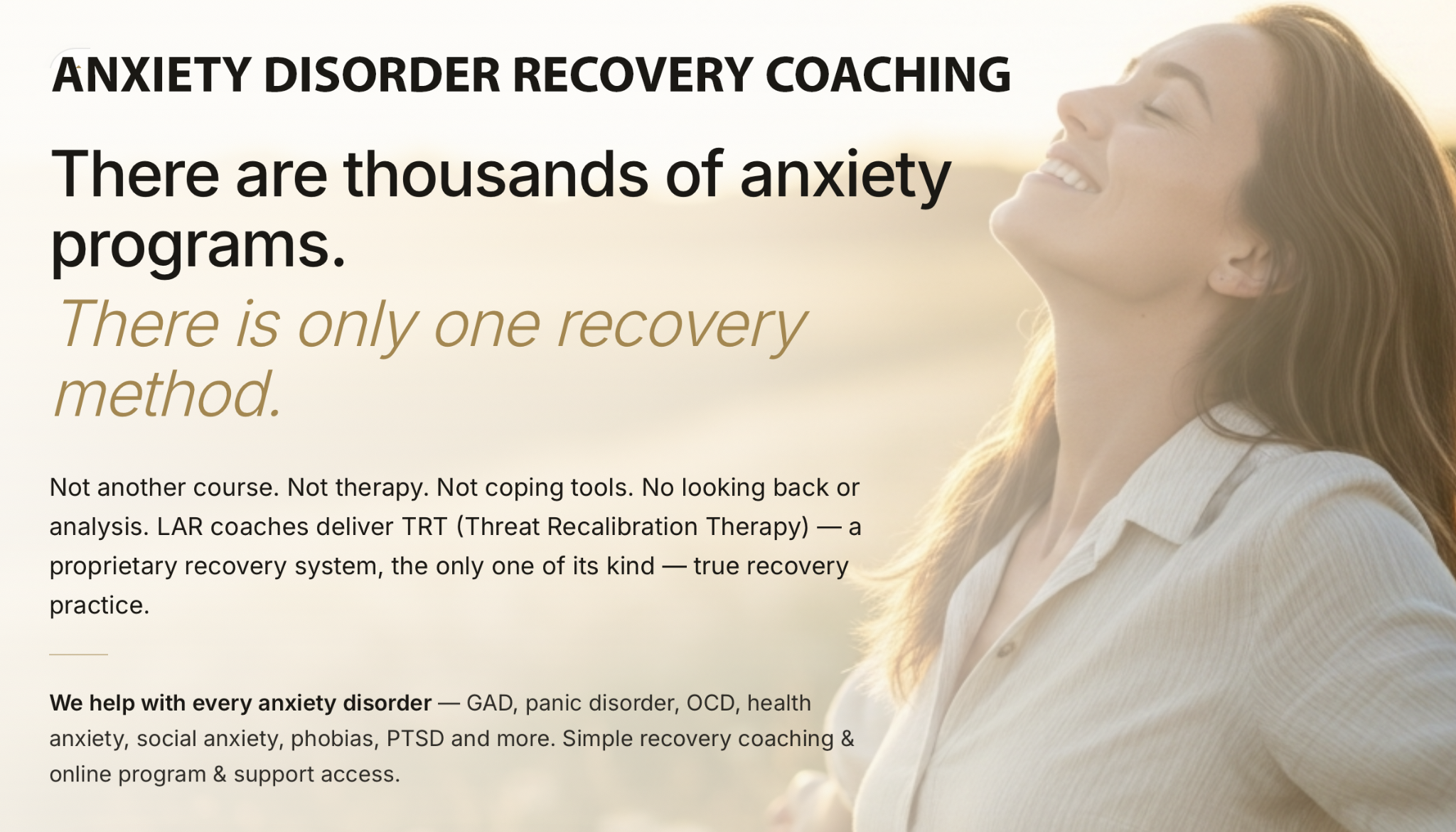 Linden Anxiety Recovery Facebook ad: Simple, Fast, Anxiety Recovery Sessions