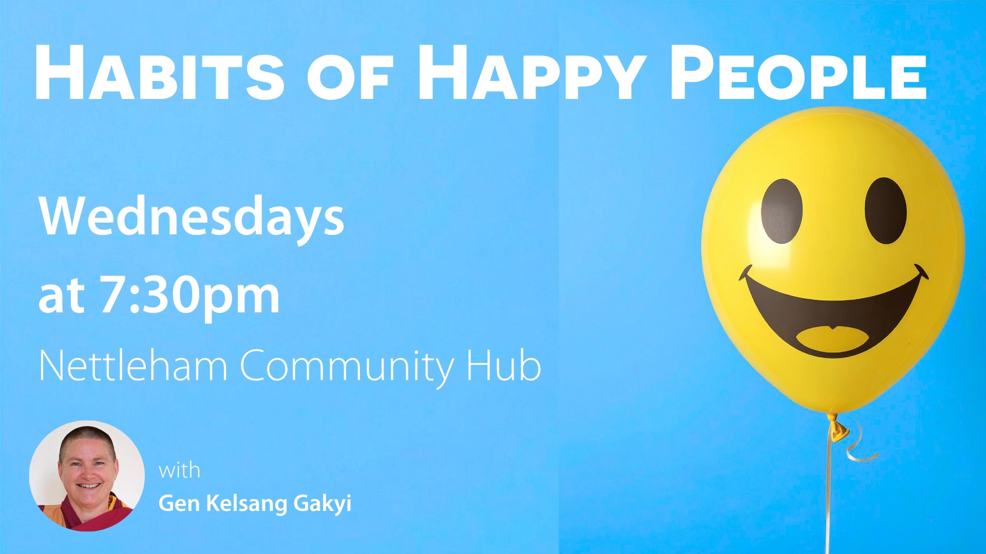 Meditate in Lincoln Facebook ad: Habits of Happy People - Drop-in Meditation Classes in…