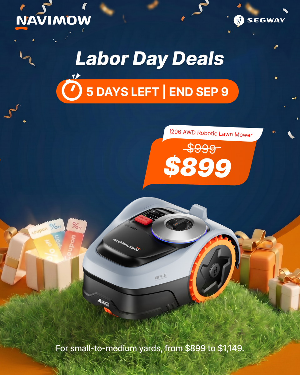 Segway Navimow Facebook ad: 5 Days Left: i2 AWD From $899 | Ends Sep 9