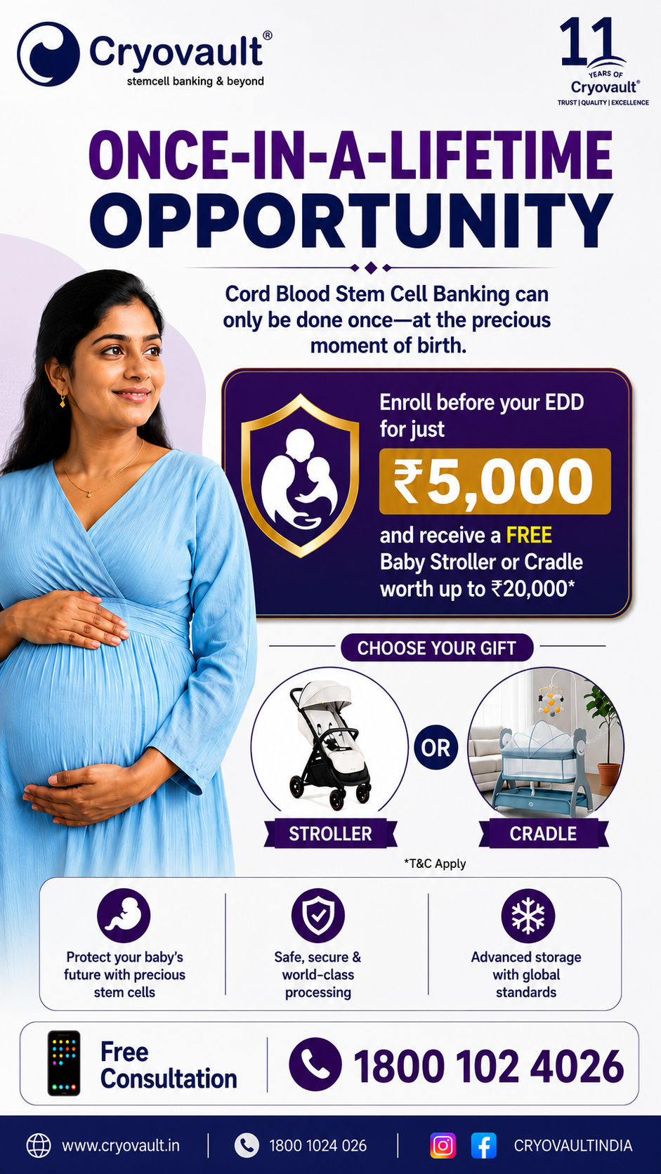 Cryovault & Umbilical Cord Stem Cell Banking in India Facebook ad from Jun 17, 2026