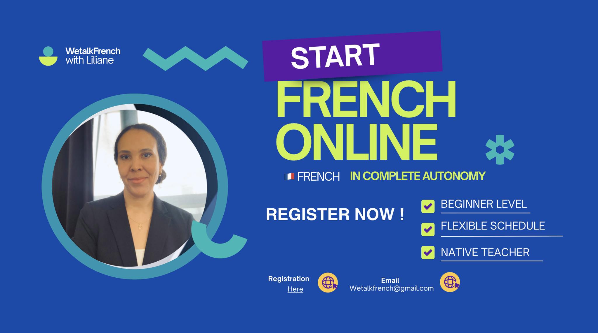 We Talk French Facebook ad: Course for French Language to help you getting…