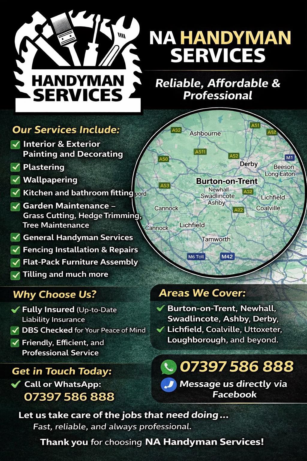 NA handyman services Facebook ad: NA handyman services