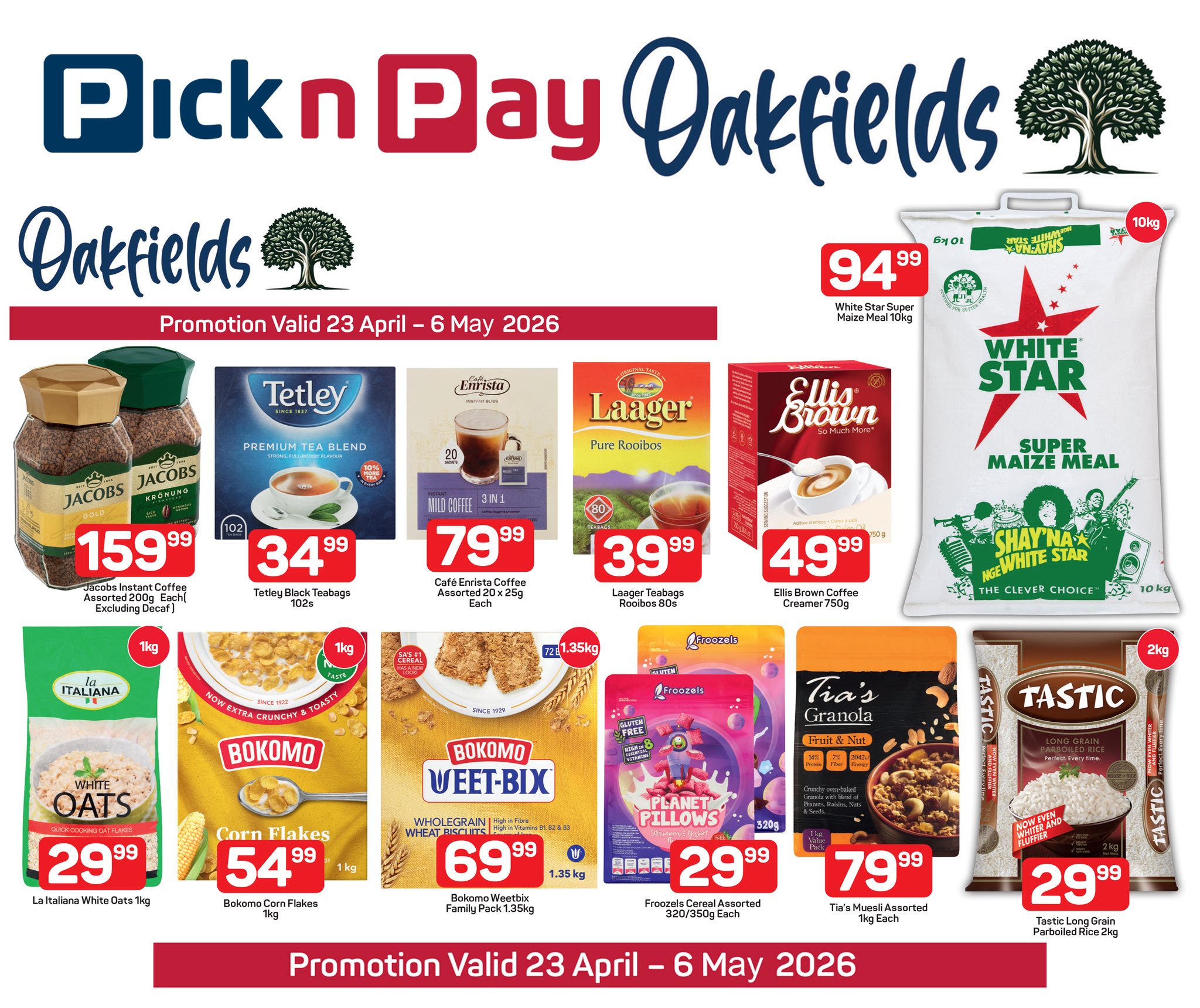 Pick n Pay Oakfields Facebook ad: Great Savings This Month End!