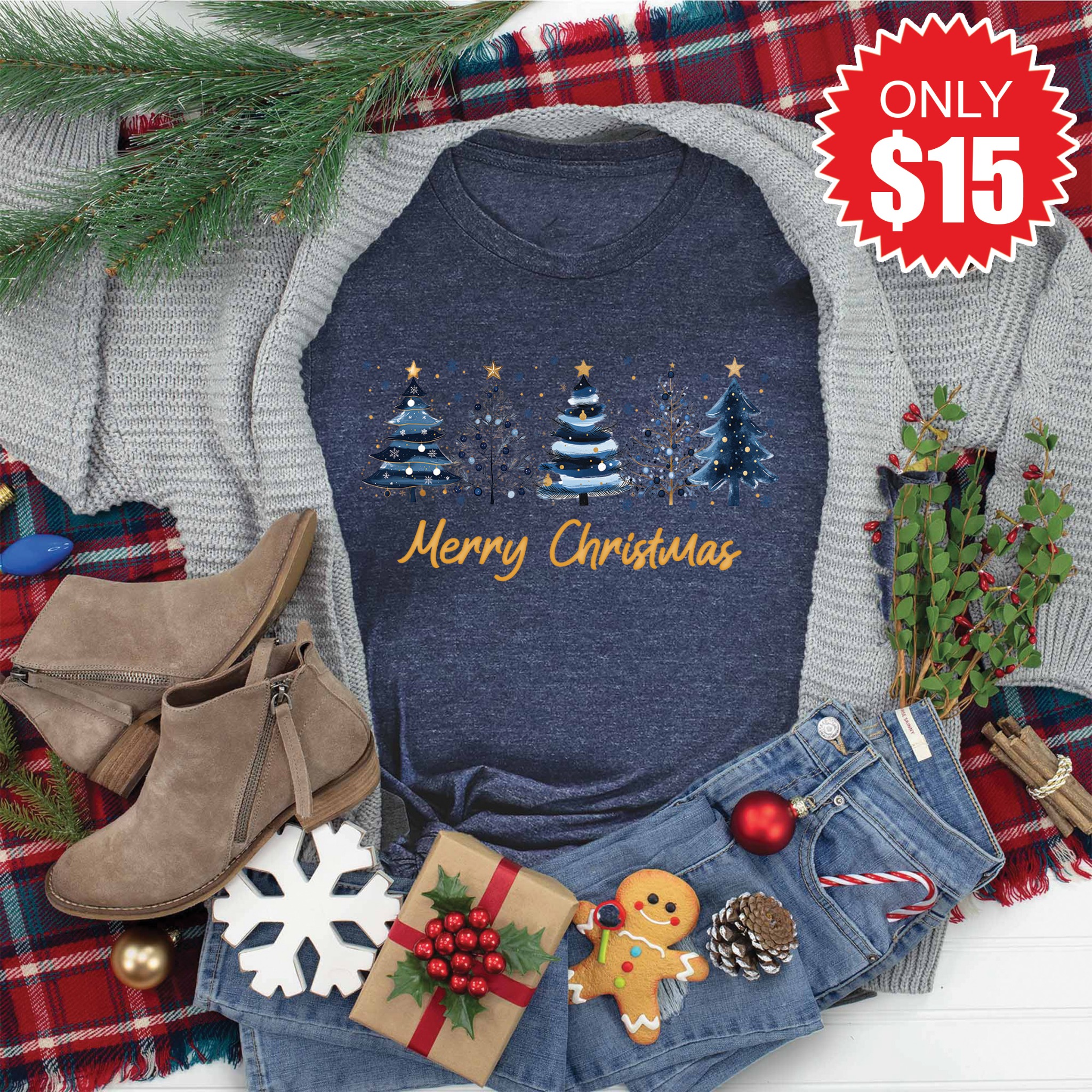 Love in Faith Facebook ad: Christmas Tees Starting at $15!