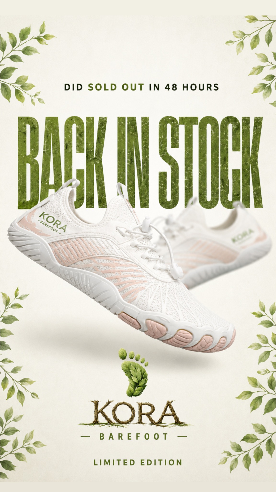 Kora Barefoot Facebook ad: Your shoes might be hurting you